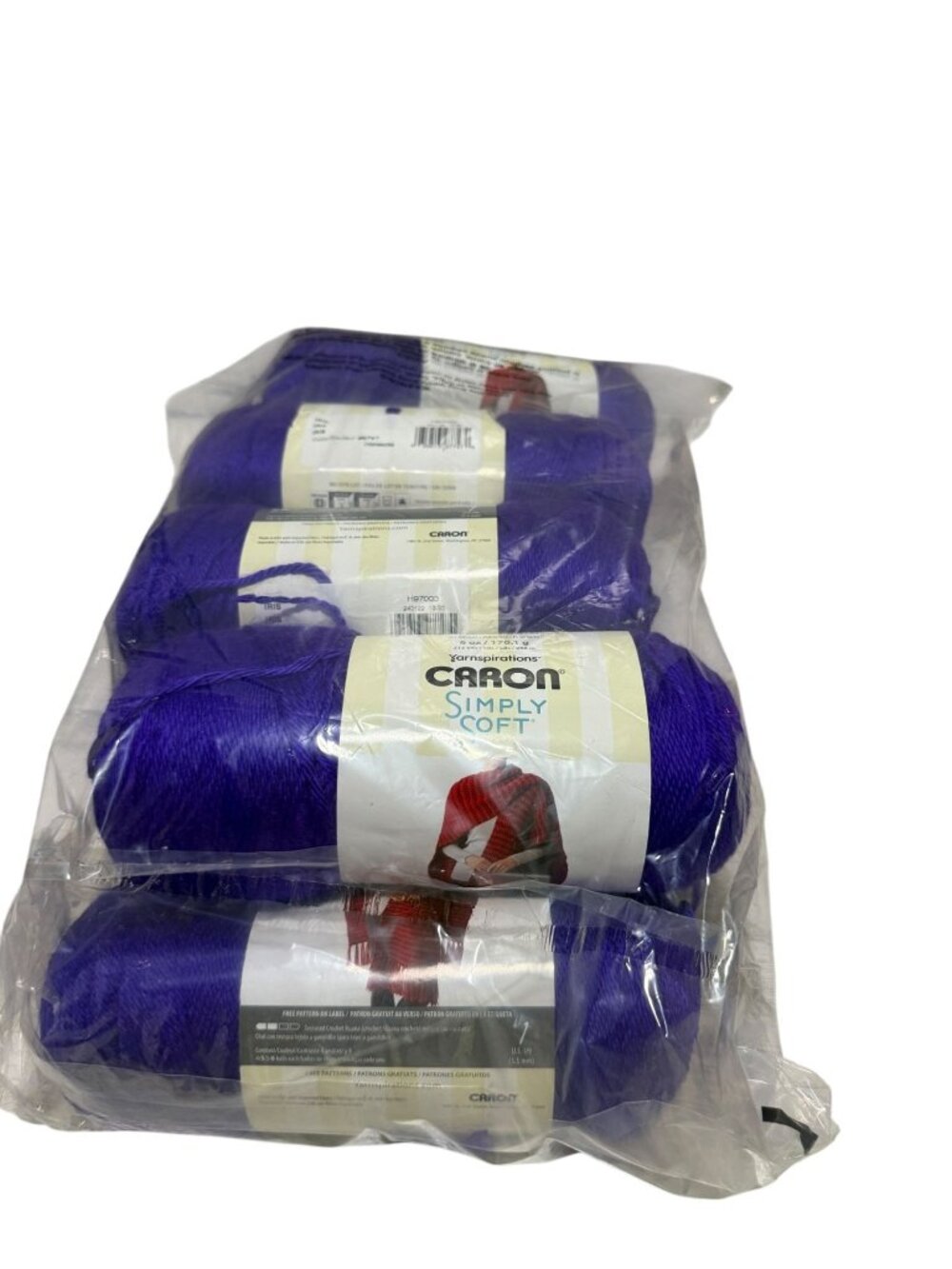 Caron Simply Soft Yarn 8 Skeins Iris Purple 6oz 100% Acrylic Medium Weight 4
